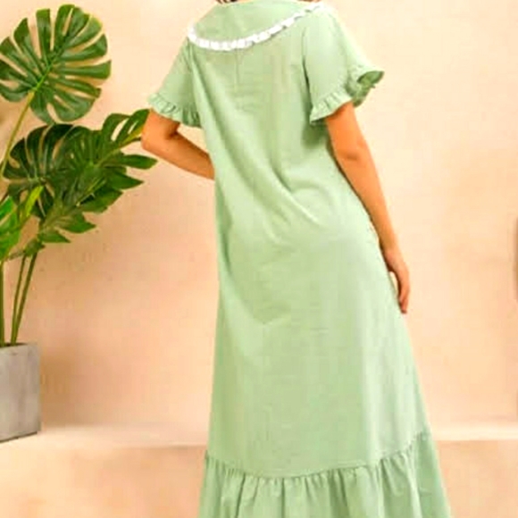 Shein Green and White cotton dress - Picture 2 of 13